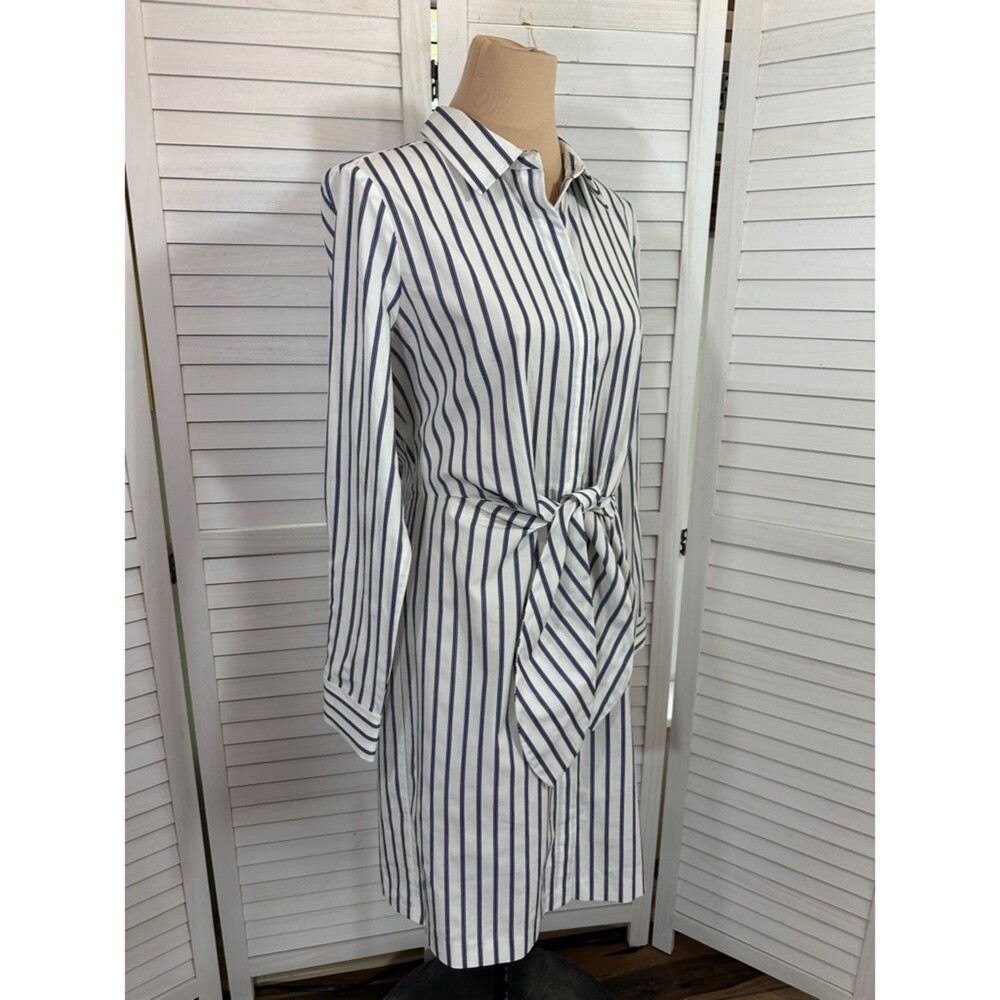 Calvin Kline Blue Stripe Cotton Shirt Dress Size 10 NWT - Picture 7 of 13